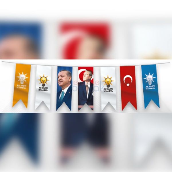 AK Parti İpe Dizili Bayraklar