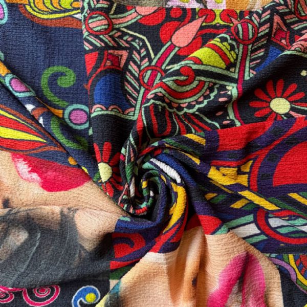 Tissu Froncé Imprimé