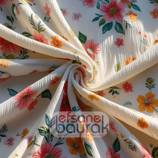 Çiçek Desenli Bürümcük Kumaş