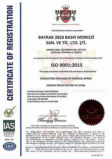 Our Quality Certificates | Efsane Bayrak