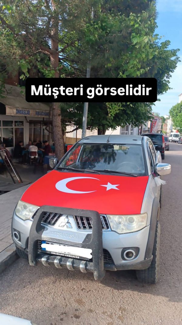 Türk Bayraklı Araç Kaput Örtüsü