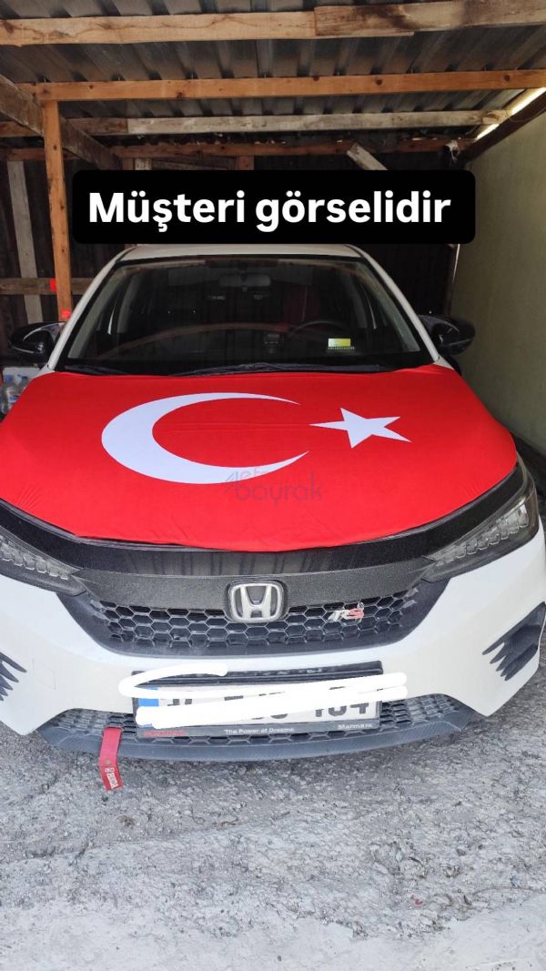Türk Bayraklı Araç Kaput Örtüsü
