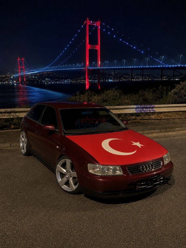 Türk Bayraklı Araç Kaput Örtüsü