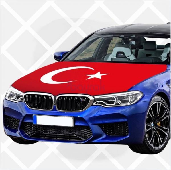 Türk Bayraklı Araç Kaput Örtüsü